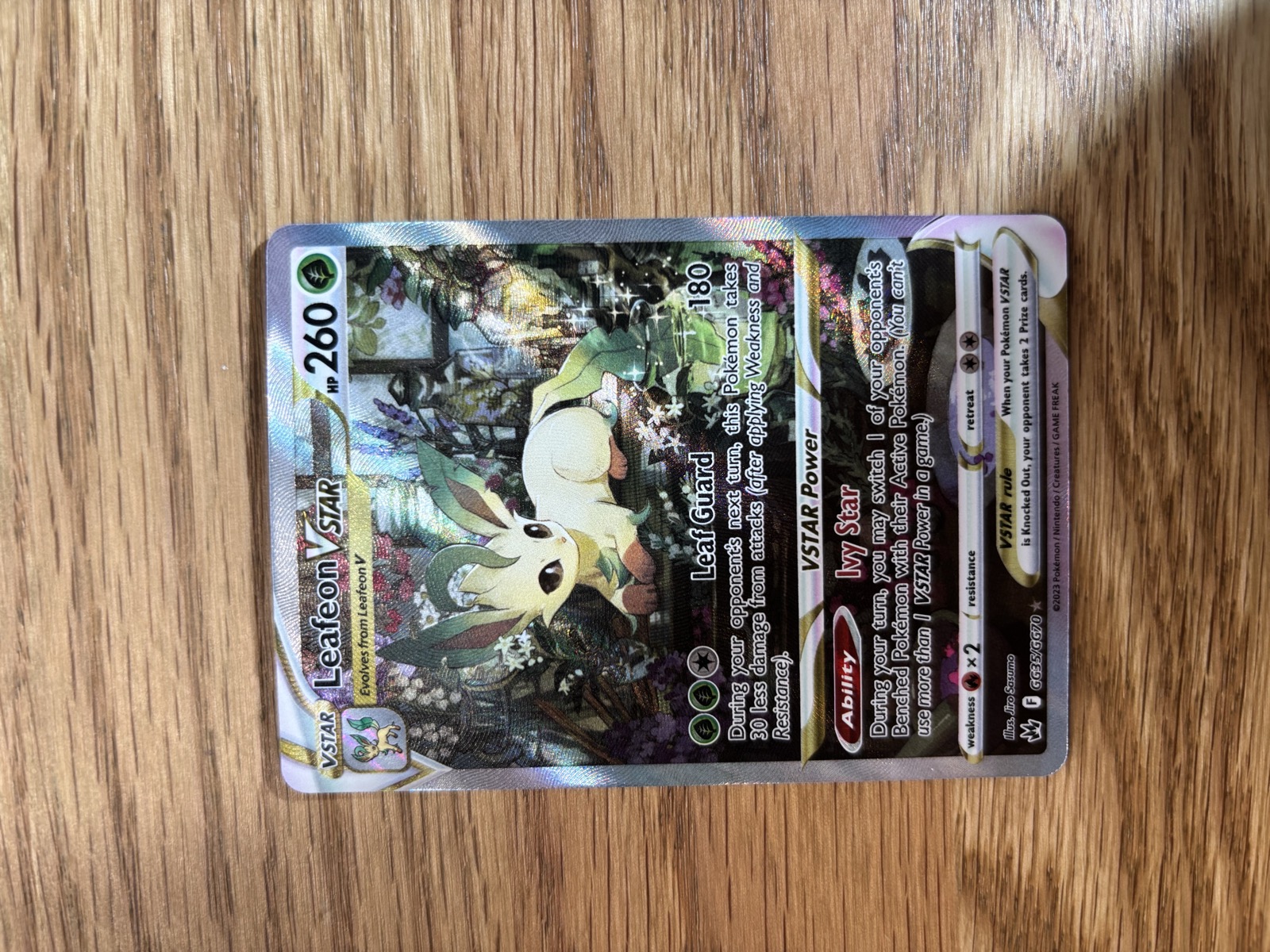 Leafeon VSTAR GG35/GG70 Crown Zenith Galarian Gallery Pokemon Card Near Mint — SOLD