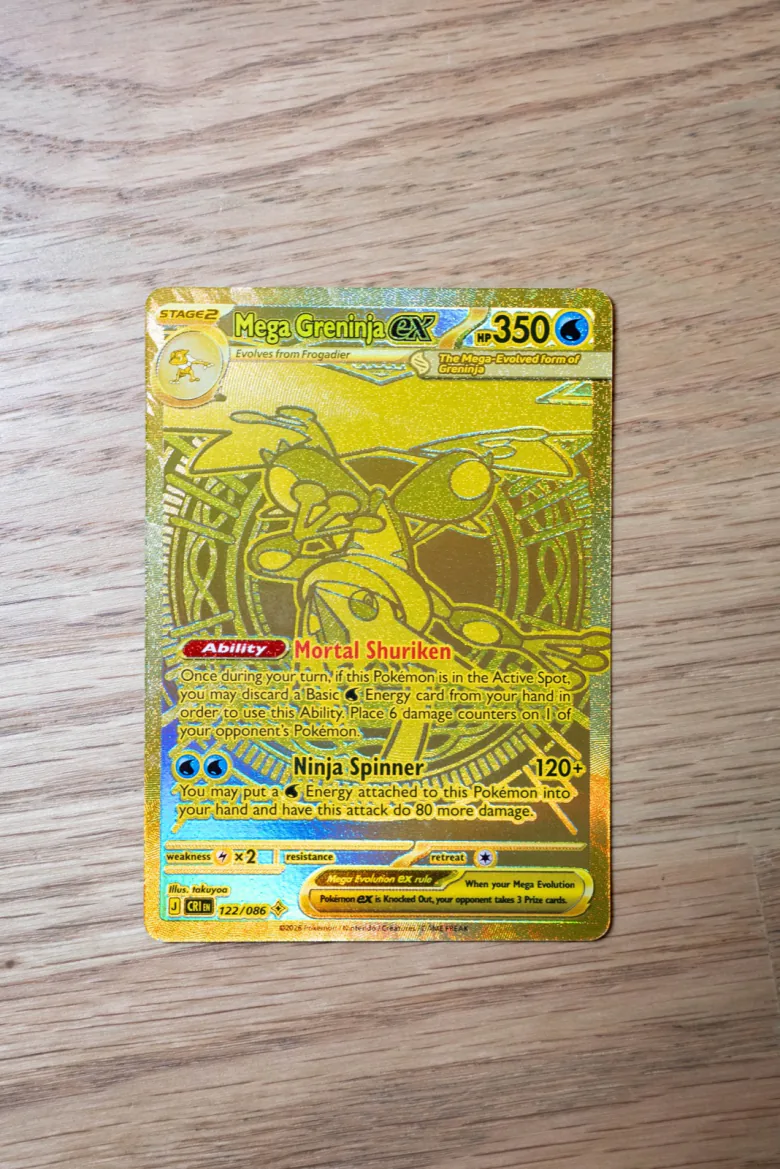 Mega Greninja ex 122/086 Gold Hyper Rare Pokemon Card Near Mint For Sale Australia